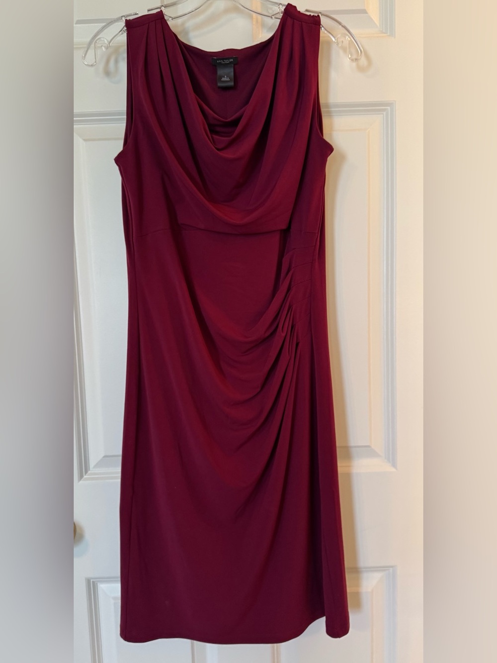 Ann Taylor Factory Draped Neck Side Ruched Dress, 4